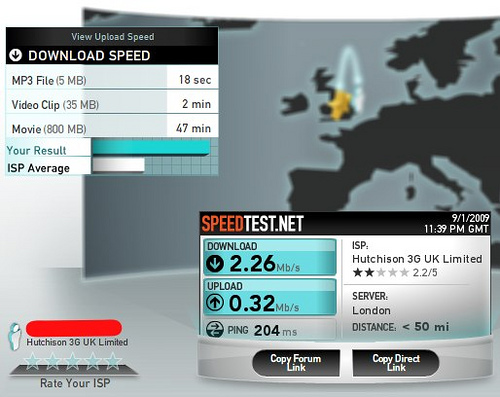 Huawei E169 on 3 (via USB)
