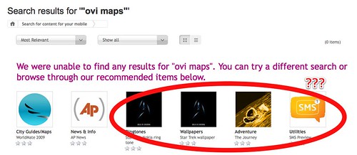Ovi Store - Doesn't have Nokia apps